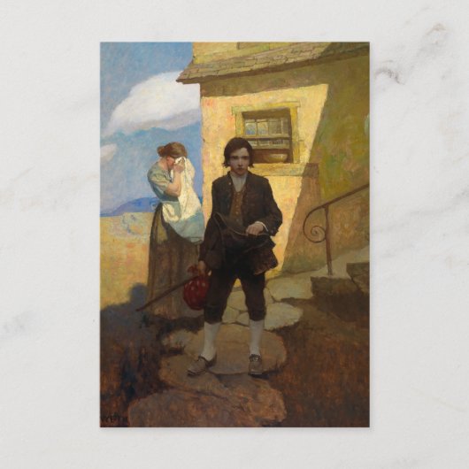 Jim Hawkins vertrekt naar huis van Newell Convers Informatiekaartje (Voorkant)