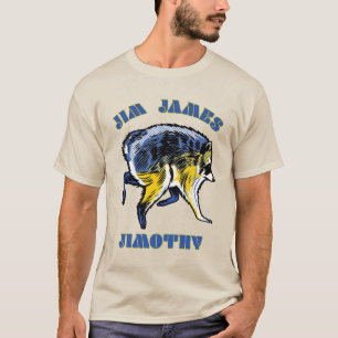 Jim James Jimothy Pop Art Wasbeerontwerp T-shirt