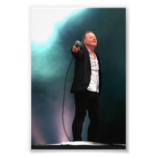 Jim Kerr Simple Minds leeft in concert Foto Afdruk (Voorkant)