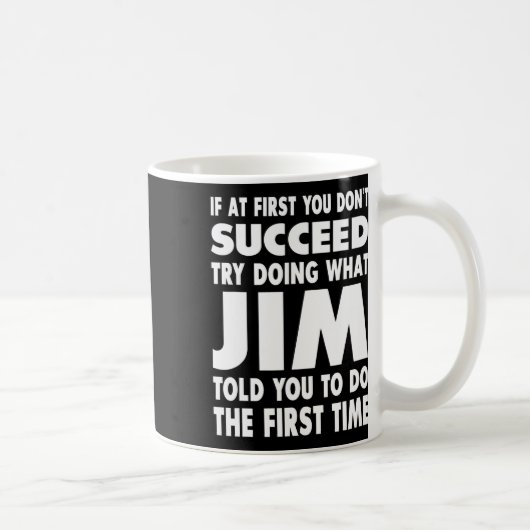 Jim Name Personalized Birthday Fun Christmas Joke Koffiemok (Rechts)