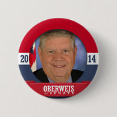 JIM OBERWEIS CAMPAIGN RONDE BUTTON 5,7 CM (Voorkant)