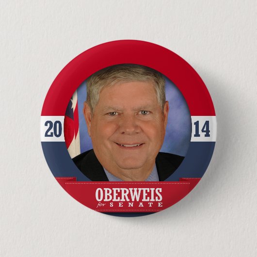 JIM OBERWEIS CAMPAIGN RONDE BUTTON 5,7 CM (Voorkant)