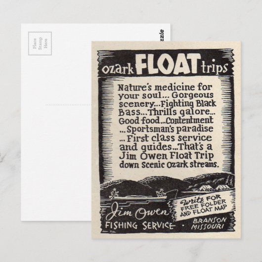 Jim Owen Float Trip Branson Missouri Briefkaart (Voorkant / Achterkant)