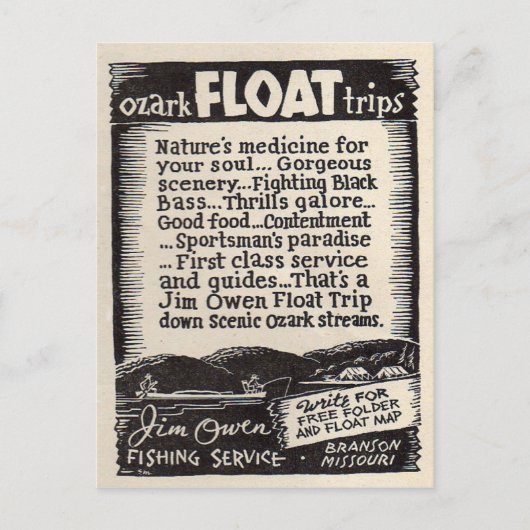 Jim Owen Float Trip Branson Missouri Briefkaart (Voorkant)