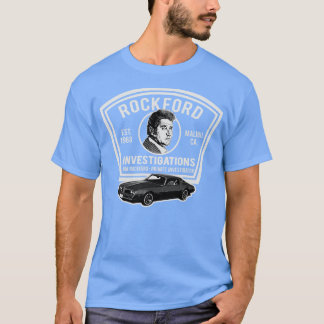 Jim Rockford Private Investigator Patch T-shirt