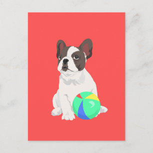 Jim The French Bulldog speelt met zijn bal Briefkaart