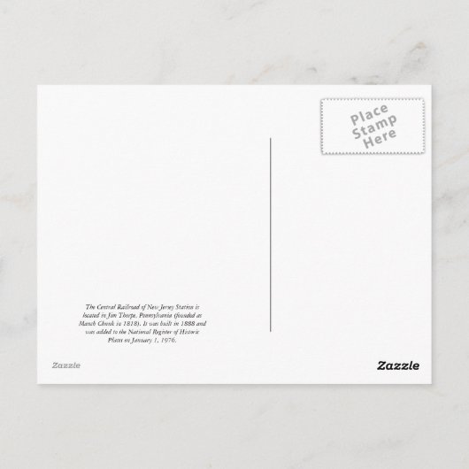 Jim Thorpe Pa. 21 Briefkaart (Achterkant)