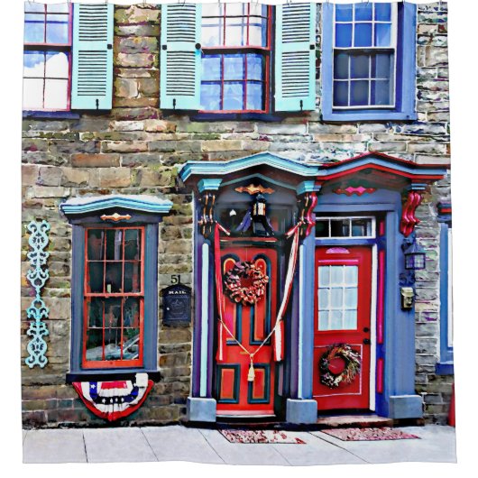 Jim Thorpe PA - Fancy Deuren en Vensters Douchegordijn (Voorkant)