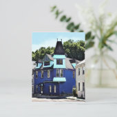Jim Thorpe PA - straat met blauw gebouw Briefkaart (Staand voorkant)