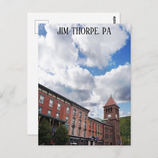 Jim Thorpe Pennsylvania Skyline Pocono Mountain Briefkaart (Voorkant / Achterkant)