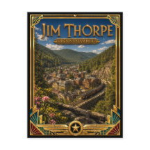 Jim Thorpe Pennsylvania Vintage Art Deco Gouden