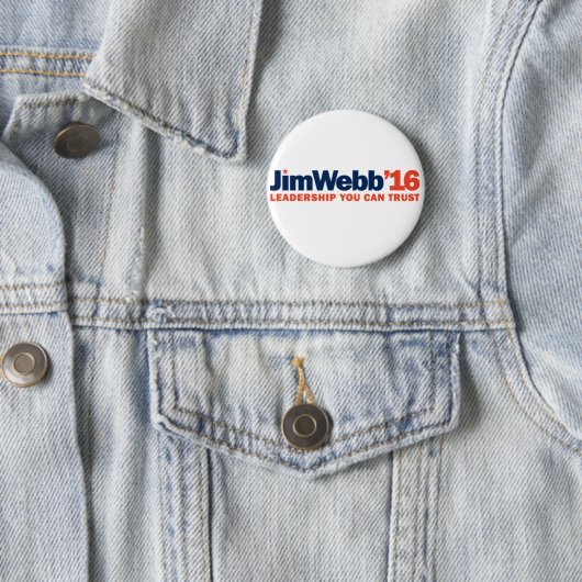 Jim Webb 2016 Campaign Button - Ronde van 2,25 inc (In situ)