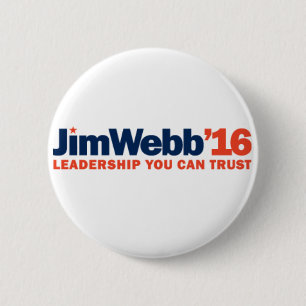 Jim Webb 2016 Campaign Button - Ronde van 2,25 inc