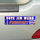Jim Webb President 2016 Verkiezingsdemocraat Bumpersticker (Op auto)