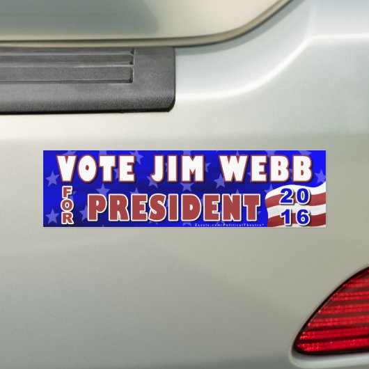 Jim Webb President 2016 Verkiezingsdemocraat Bumpersticker (Op auto)