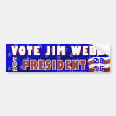 Jim Webb President 2016 Verkiezingsdemocraat Bumpersticker (Voorkant)