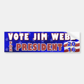 Jim Webb President 2016 Verkiezingsdemocraat Bumpersticker