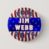 Jim Webb President 2016 Verkiezingsdemocraat Ronde Button 5,7 Cm (Voorkant)