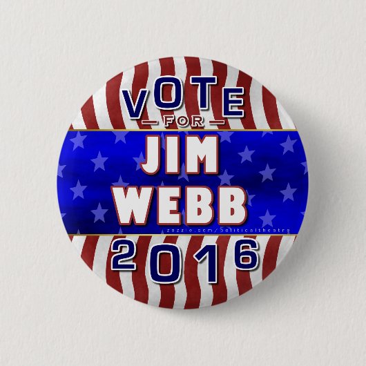 Jim Webb President 2016 Verkiezingsdemocraat Ronde Button 5,7 Cm (Voorkant)
