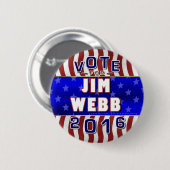 Jim Webb President 2016 Verkiezingsdemocraat Ronde Button 5,7 Cm (Voorkant /achterkant)
