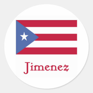 Jimenez Puerto Ricaanse vlag Ronde Sticker