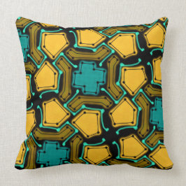 Jimette Design Black Oranje en Turkooizen Kussen