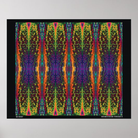 "Jimi at Monterey" Abstracte Psychedelic Art Poster (Voorkant)