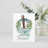jiminy peak massachusetts ski logo briefkaart (Staand voorkant)