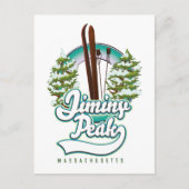 jiminy peak massachusetts ski logo briefkaart (Voorkant)