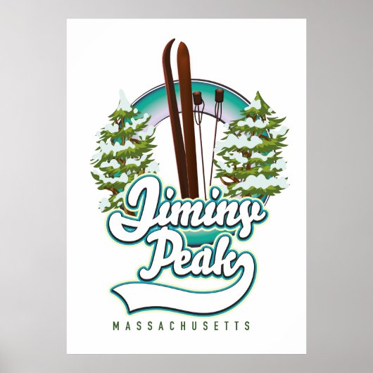 jiminy peak massachusetts ski logo poster (Voorkant)