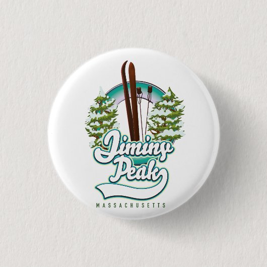 Jiminy Peak Massachusetts ski logo Ronde Button 3,2 Cm (Voorkant)