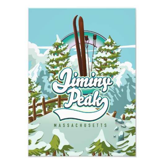 Jiminy Peak massachusetts skiating Foto Afdruk (Voorkant)