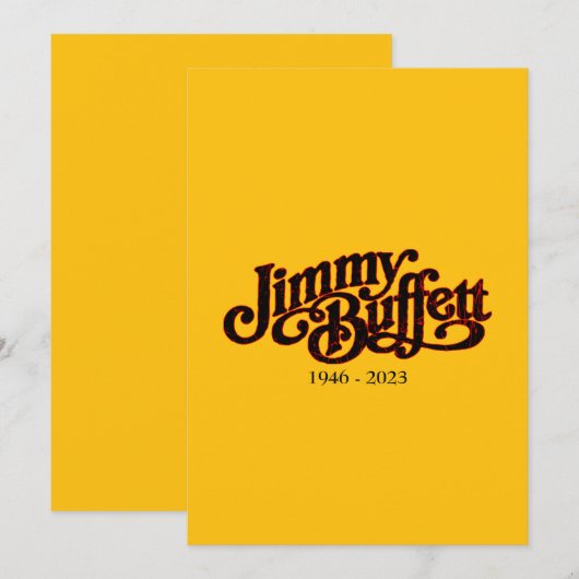 Jimmy Buffett Margarita Kaart (Voorkant / Achterkant)