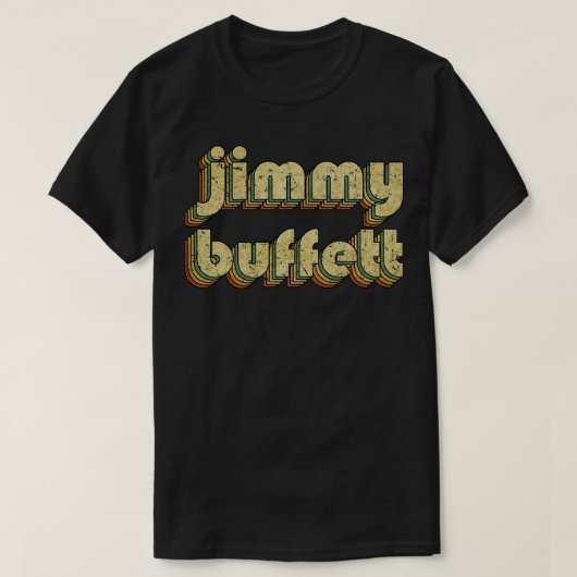 Jimmy Buffett Rainbow Typography Style 70s T-shirt (Design voorkant)
