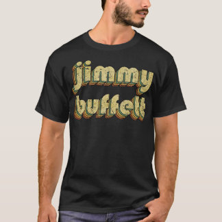 Jimmy Buffett Rainbow Typography Style 70s T-shirt