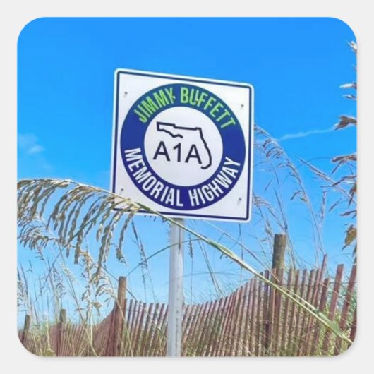 Jimmy Buffett Vierkante Sticker (Voorkant)