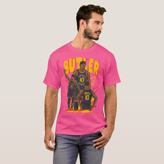 Jimmy Butler Golden State Cartoon T-shirt (Voorkant volledig)
