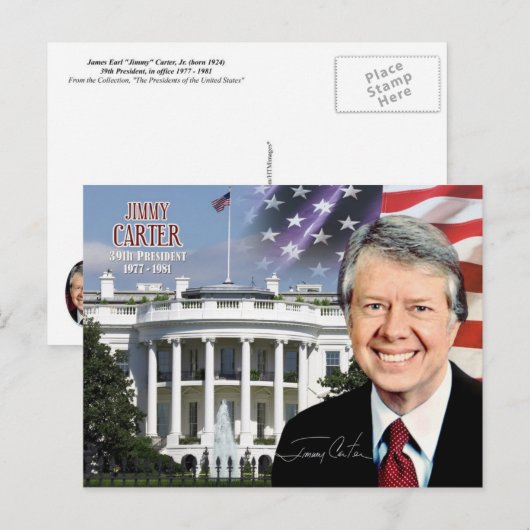 Jimmy Carter - 39ste President van de VS. Briefkaart (Voorkant / Achterkant)
