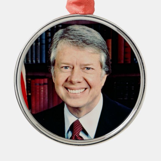 Jimmy Carter 39th US President Metalen Ornament (Voorkant)