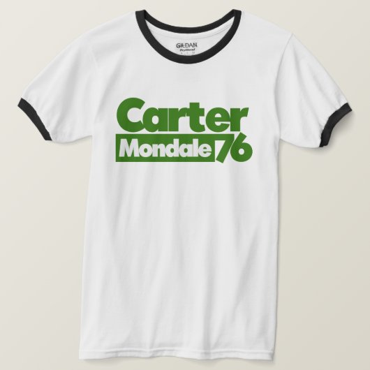 Jimmy Carter 76 Carter Mondale retro Politics T-shirt (Design voorkant)