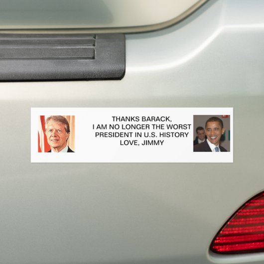 Jimmy Carter Barack Obama Bedankt Bumpersticker (Op auto)