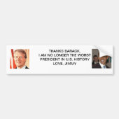 Jimmy Carter Barack Obama Bedankt Bumpersticker (Voorkant)