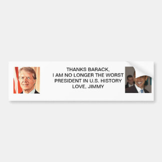 Jimmy Carter Barack Obama Bedankt Bumpersticker
