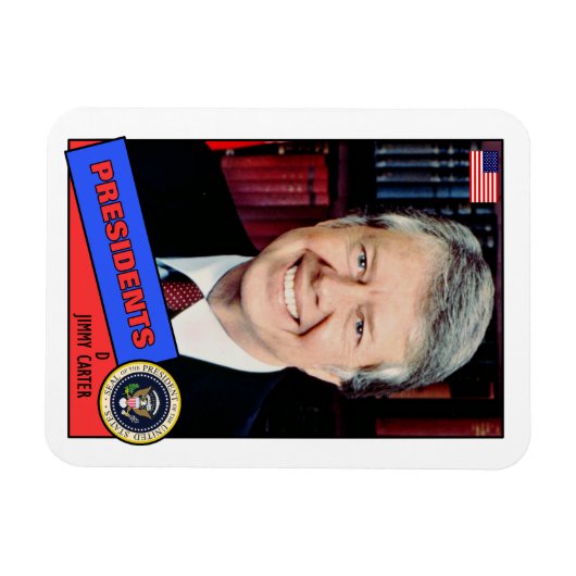 Jimmy Carter Baseball Card Magneet (Horizontaal)