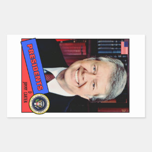 Jimmy Carter Baseball Card Rechthoekige Sticker