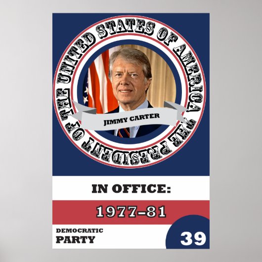 Jimmy Carter Presidential History Retro Poster (Voorkant)
