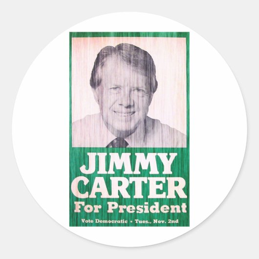 Jimmy Carter  Ronde Sticker (Voorkant)