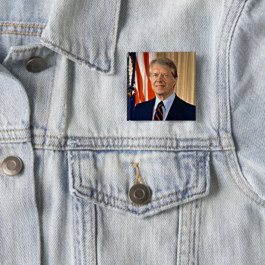 Jimmy Carter Vierkante Button 5,1 Cm (In situ)