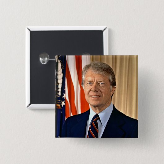 Jimmy Carter Vierkante Button 5,1 Cm (Voorkant /achterkant)