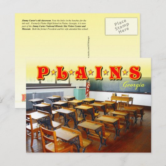Jimmy Carter's oude klaslokaal, Plains, Georgia Briefkaart (Voorkant / Achterkant)